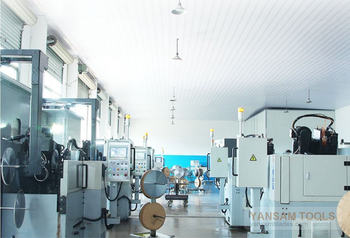Modern saw blade manufacturing workshop